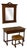 Spanish Style Oak Colonial Dressing Set, Set of 3 For Sale