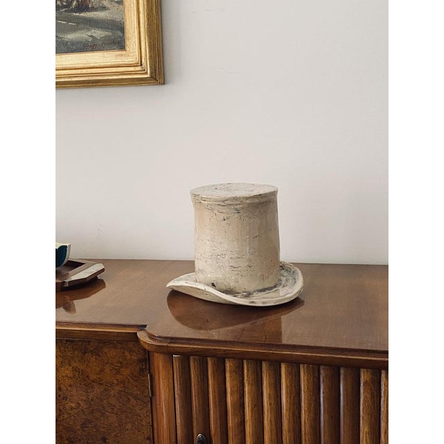 Ceramic Large White Ceramic Top Hat Sculpture, France, 1950s For Sale - Image 7 of 18