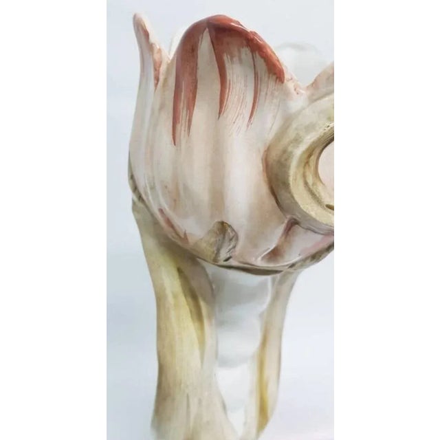 Beige Large Hand Glazed Flower Vase by Capodimonte For Sale - Image 8 of 14