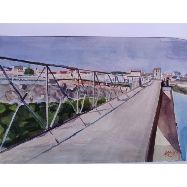 1980s Michel Roubille, L'Île d'Yeu, 1981, Watercolor For Sale - Image 5 of 6