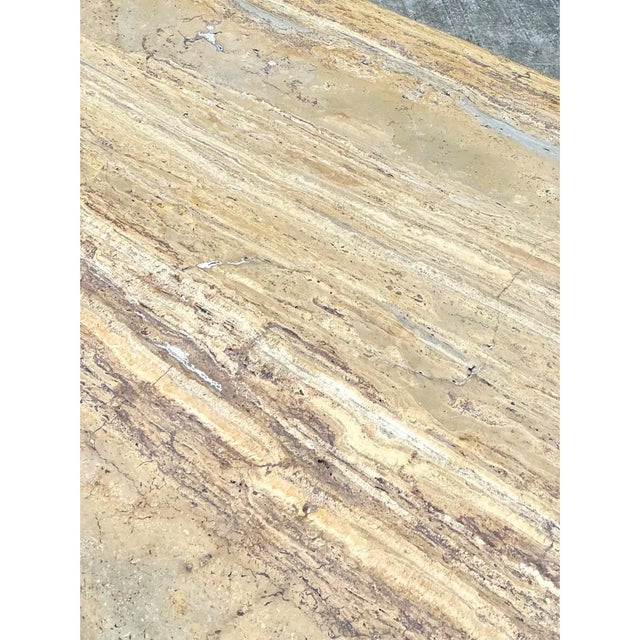 Vintage Monumental Travertine Parsons Coffee Table For Sale - Image 11 of 13
