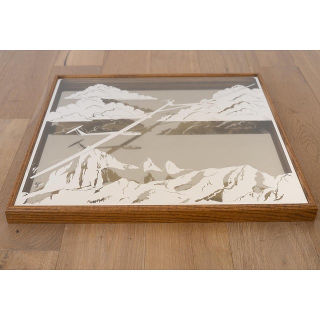 Vintage 1970s Sailplanes Gliders Mirror Shadow Box For Sale - Image 4 of 14