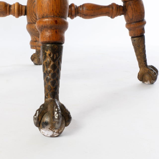 Late 19th Century Antique Oak Piano Stool For Sale - Image 6 of 7