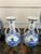 Delft Pair Petite Vintage Delft Vases Blue & White Windmilll Hand Painted Bud Vases For Sale - Image 4 of 18