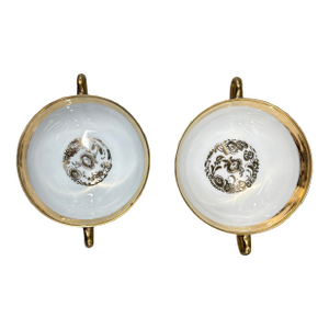 1900s Royal Bavarian German Gilted Finger Bowls - Set of 2.