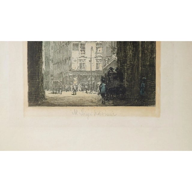 Vintage circa 1960s etching on paper of St. Michael's Gate, Vienna Austria by Luigi Kasimir (1881-1962) Austria. Printed...