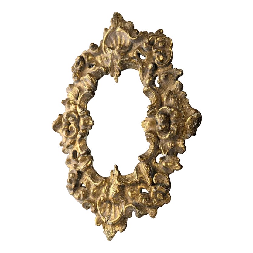 Antique Gilded Frame in Stuccoed Wood | Chairish