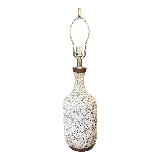 Mid 20th Century Mid Century Modern Bottle Shaped Cork and Walnut Table Lamp For Sale