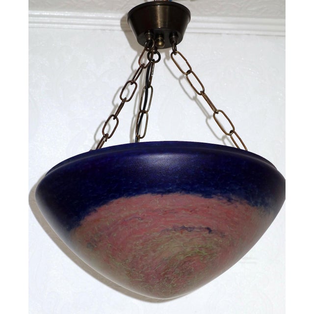 Mid-Century Modern French Pate De Verre Glass Chandelier from Unbekannt, 1950s For Sale - Image 3 of 7