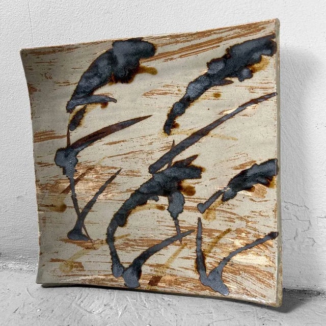 Ceramic Bowl / Vide Poche with Grass Motif, Japan, 1980s For Sale - Image 6 of 10