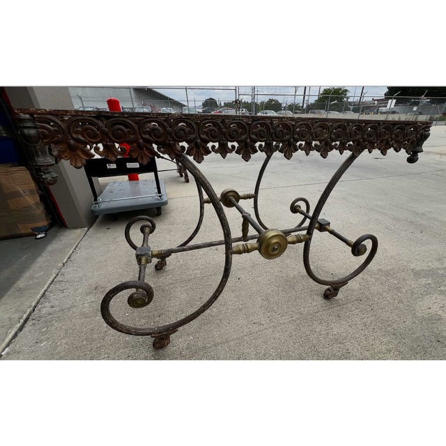 Black Late 19th-Century French Cast Iron & Marble-Top Pastry Table by J. Mareschal, Paris For Sale - Image 8 of 12