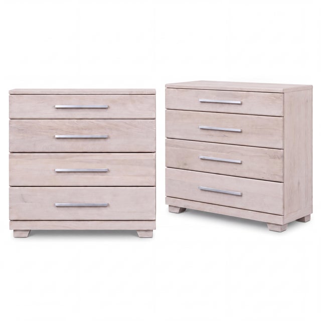 Wood Mid-Century Modern Raymond Lowey Cerused Chests for Mengel Furniture - Pair For Sale - Image 7 of 8