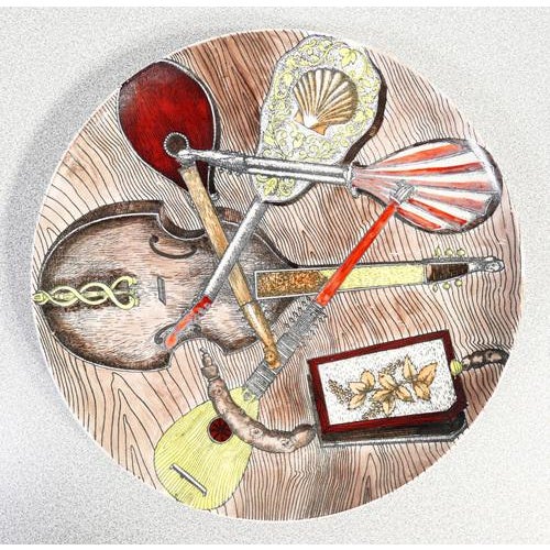 1950s Vintage Plates in Porcelain, Set of 6 For Sale - Image 5 of 18