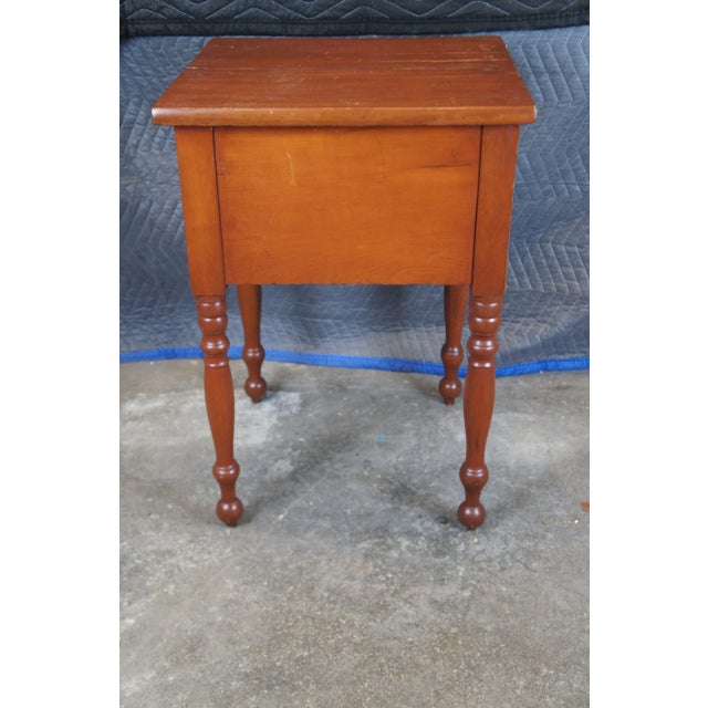 Brown Antique 19th Century Early American Primitive Cherry Accent Table Nightstand For Sale - Image 8 of 12