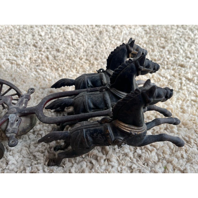 1900 - 1909 Antique 18” Cast Iron Three Horse Steam Pumper Toy. (Kenton/Hublet Style) For Sale - Image 5 of 5