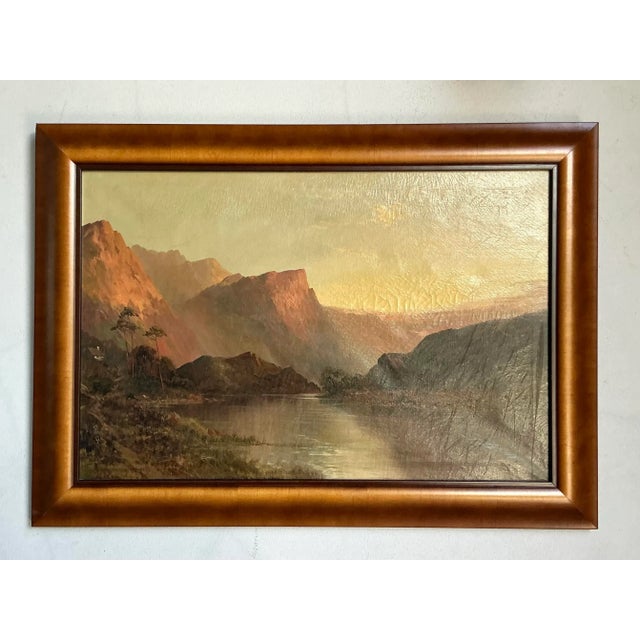 Vintage Boho Original Oil Landscape on Canvas For Sale - Image 4 of 7