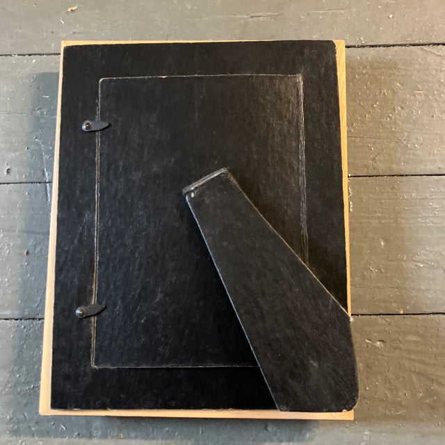 Abstract 1980’s Original Wayne Cunningham Abstract Ink Drawing Vintage Tabletop Frame Signed For Sale - Image 3 of 3