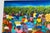 Vintage Haitian Folk Art Market Scene Oil Painting Signed F. Ambroise For Sale - Image 4 of 8