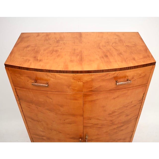 Brown Art Deco Satin Birch and Walnut Compactum Wardrobe, 1930s For Sale - Image 8 of 11