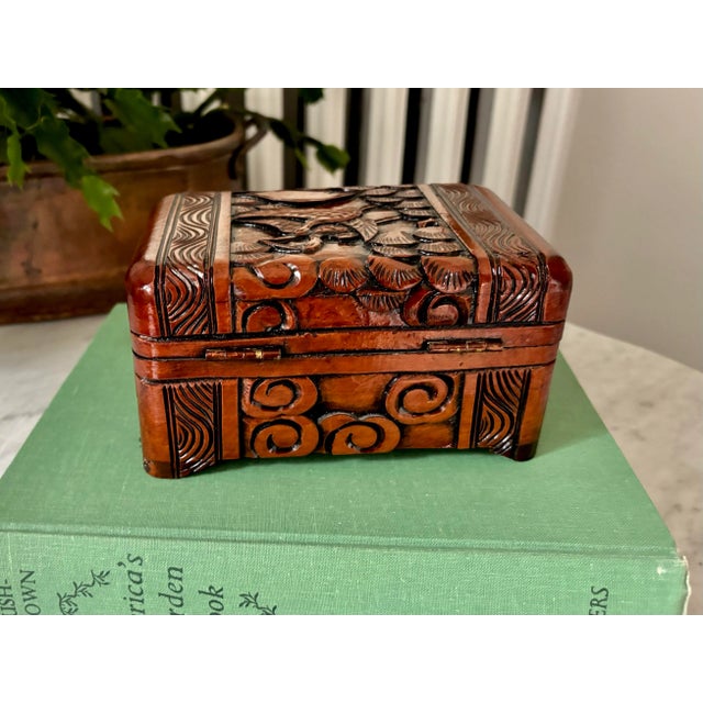 Mid 20th Century Mid 20th Century Chinese Camphor Wood Dresser Box, Hand Carved For Sale - Image 5 of 7