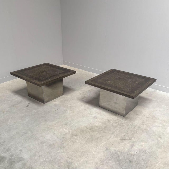 Mid-Century Modern Brutalist Stone Coffee Tables by Peter Draenert, 1970s, Set of 2 For Sale - Image 3 of 17