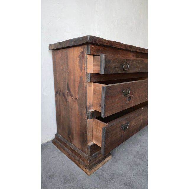 Wood Antique Rustic European Dresser Credenza For Sale - Image 7 of 7