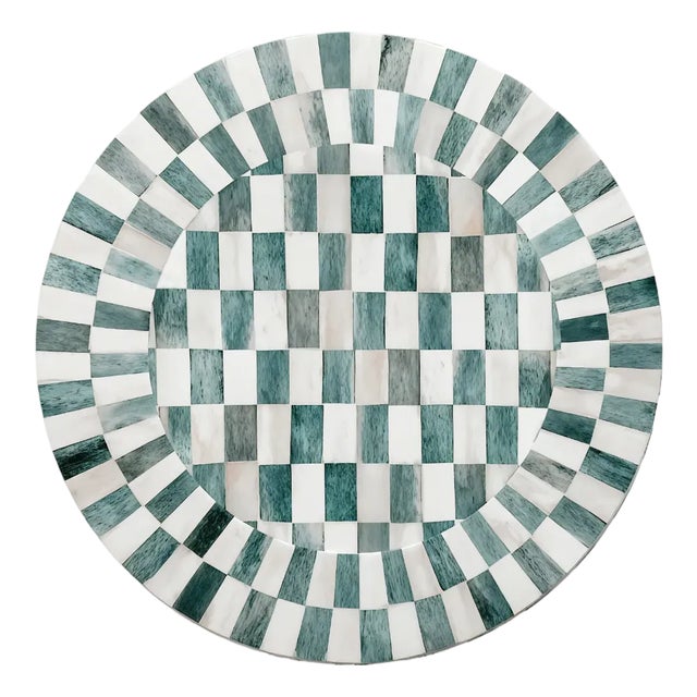 Bone Inlay Charger - Seafoam For Sale