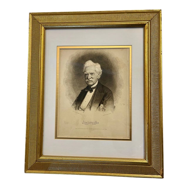 1885 Etched Portrait of Walter the First Vice President of the Artists’ Fund Society in Philadelphia For Sale