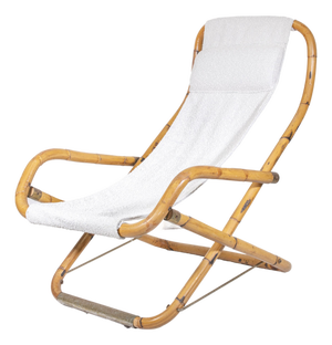 Folding Bamboo Deckchair, Italy, 1960s