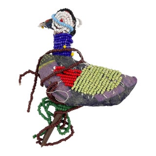 Early 20th Century Yoruba Beaded Bird Nigeria For Sale