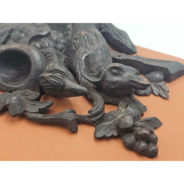 Carved Hunting Bas-Relief of a Fox and a Pheasant, 1920s For Sale - Image 11 of 13