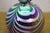 Vintage Iridescent Art Glass Pulled Feather Perfume Bottle & Applicator 5" For Sale - Image 12 of 15