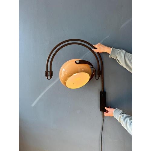 Mid-Century Modern Space Age Double Arc Wall Lamp from Dijkstra For Sale - Image 3 of 13