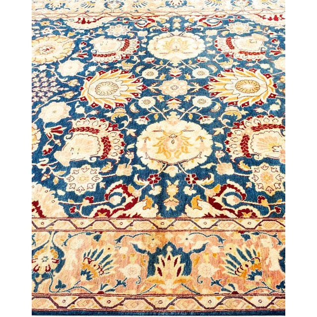 Solo Rugs Mogul, One-of-a-Kind Hand-Knotted Area Rug in Blue, 6' 1" x 8' 10" For Sale - Image 4 of 8