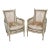 Pair of French Louis XVI Style Paint Decorated Bergère Chairs by Maison Jansen For Sale