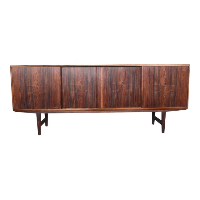Mid 20th Century Low Brazilian Rosewood Credenza by E.W. Bach, Attributed For Sale