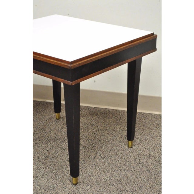 Vintage Mid Century Modern Black & White Rectangular Laminate End Tables - Pair For Sale - Image 4 of 11