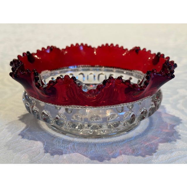 An exquisite turn-of-the-century Victorian antique berry bowl / sauce dish crafted by the renowned A.H. Heisey & Co....