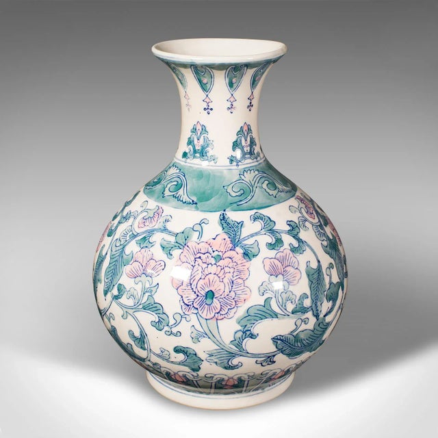 This is a large vintage baluster vase. A Chinese, ceramic flower pot, dating to the late 20th century in Art Deco revival...