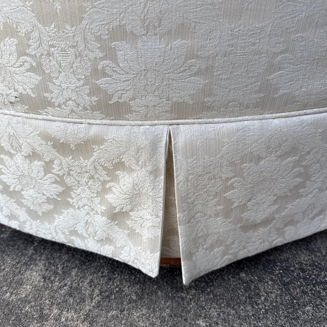 Late 20th Century Late 20th Century Damask Ottoman For Sale - Image 5 of 6