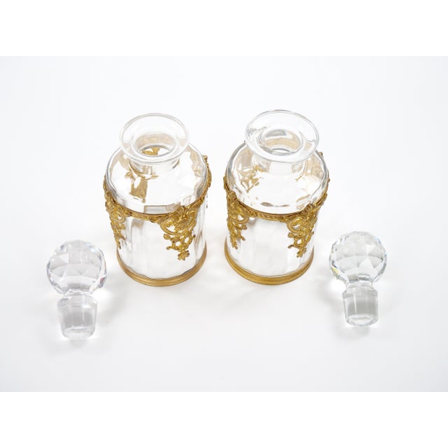 Baccarat Antique Pair French Gilt Bronze-Mounted Baccarat Glass Vanity / Perfume Bottle For Sale - Image 4 of 10