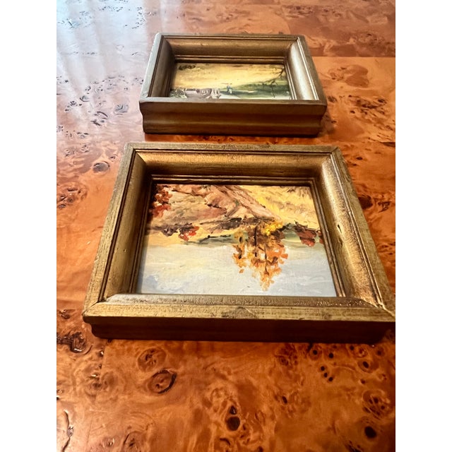 1960s Pair of Vintage Framed Oil Paintings For Sale - Image 5 of 7