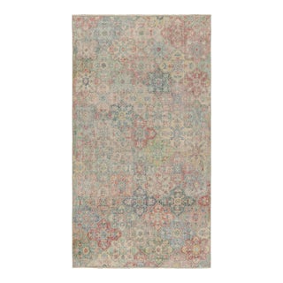 Vintage Zeki Müren Rug, With Geometric Floral Patterns, From Rug & Kilim For Sale