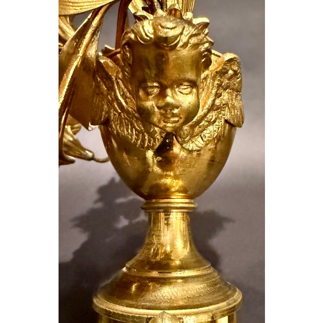 Gold Late 19th Century Pair of French Napoleon III Gilt Bronze Floral Seven-Light Candelabra For Sale - Image 8 of 9