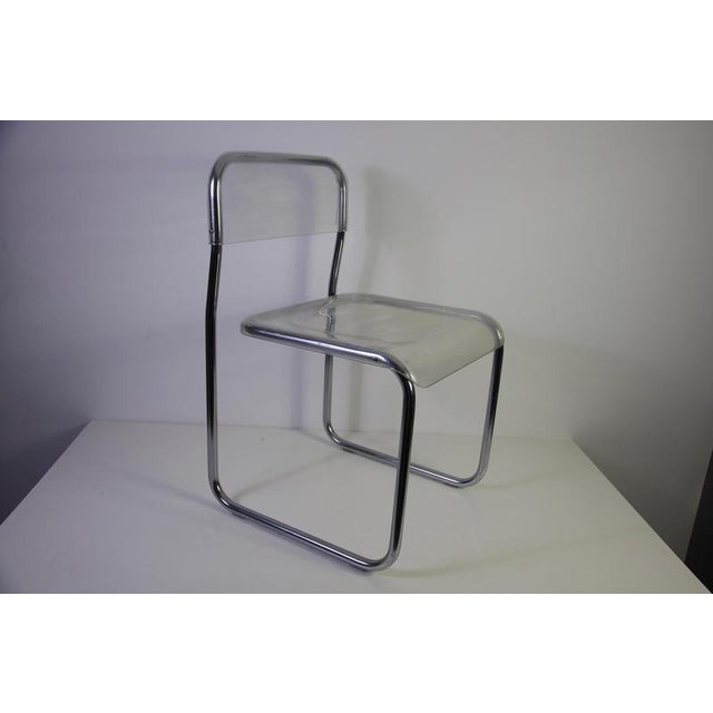 Chrome and Acrylic Glass Chair, Germany, 1970s For Sale - Image 3 of 11