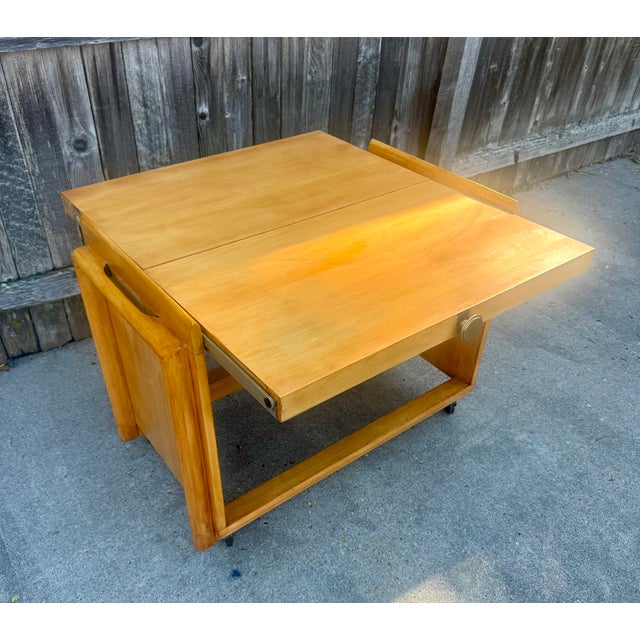 Wood Vintage John Keal for Brown-Saltman Bar or Tea Cart For Sale - Image 7 of 8