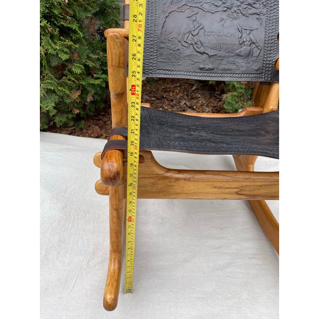 Mid-Century Modern Angel Pazmiño "Cotacachi" Hand-Tooled Leather Rocking Chair For Sale - Image 10 of 11