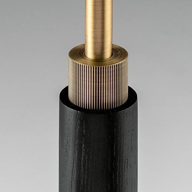 Piazza Golden Bronze With Ebony Wood Wall Light For Sale - Image 4 of 5