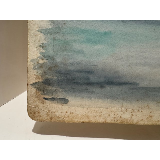 Henry Emil Salloch Original Watercolor on Paper Coastal Bay, 1944. For Sale - Image 4 of 7