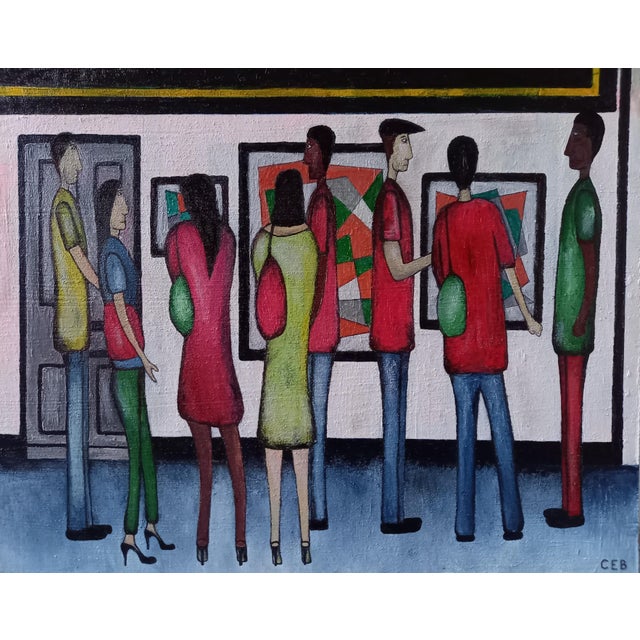 "The Gallery" Contemporary Figurative Oil Painting by Christopher Barrow For Sale